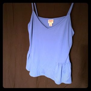 Baby blue ruffled tank